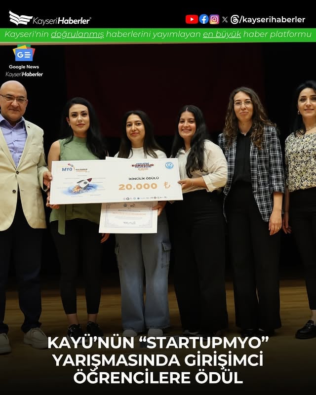 Kayseri Üniversitesi StartUpMYO Yarışması'nda Ödüller Sahiplerini Buldu