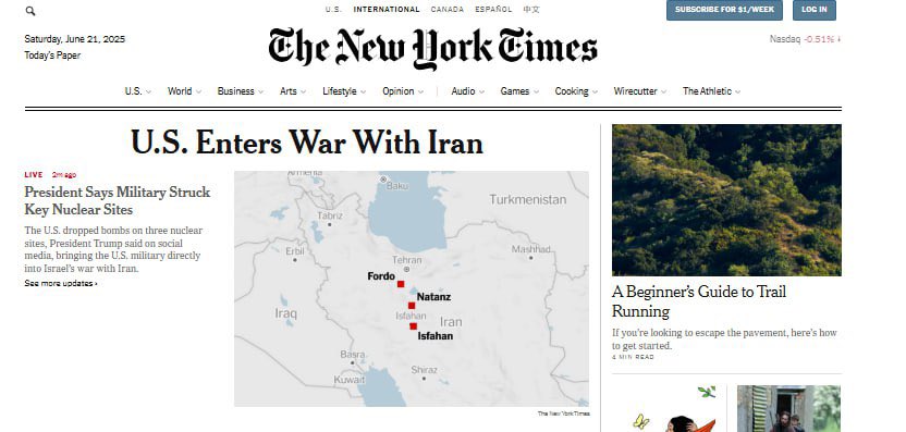 ABD ve İran Arasında Savaş Başladı: New York Times Olayı Duyurdu