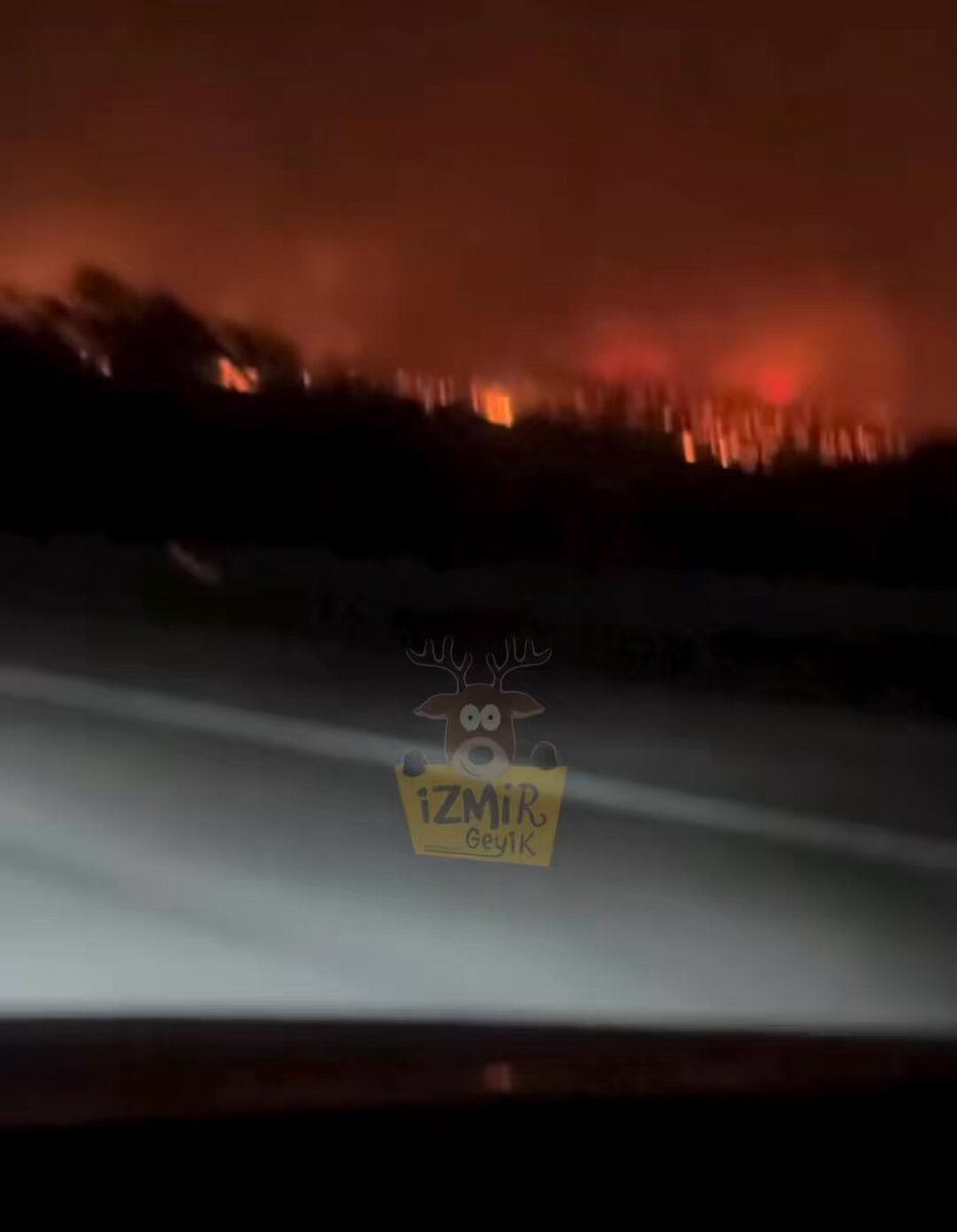 İzmir Çeşme Karayolu Yangın Nedeniyle Kapatıldı