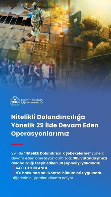 Nitelikli Dolandırıcılık Şebekelerine Operasyon: 64 Tutuklama