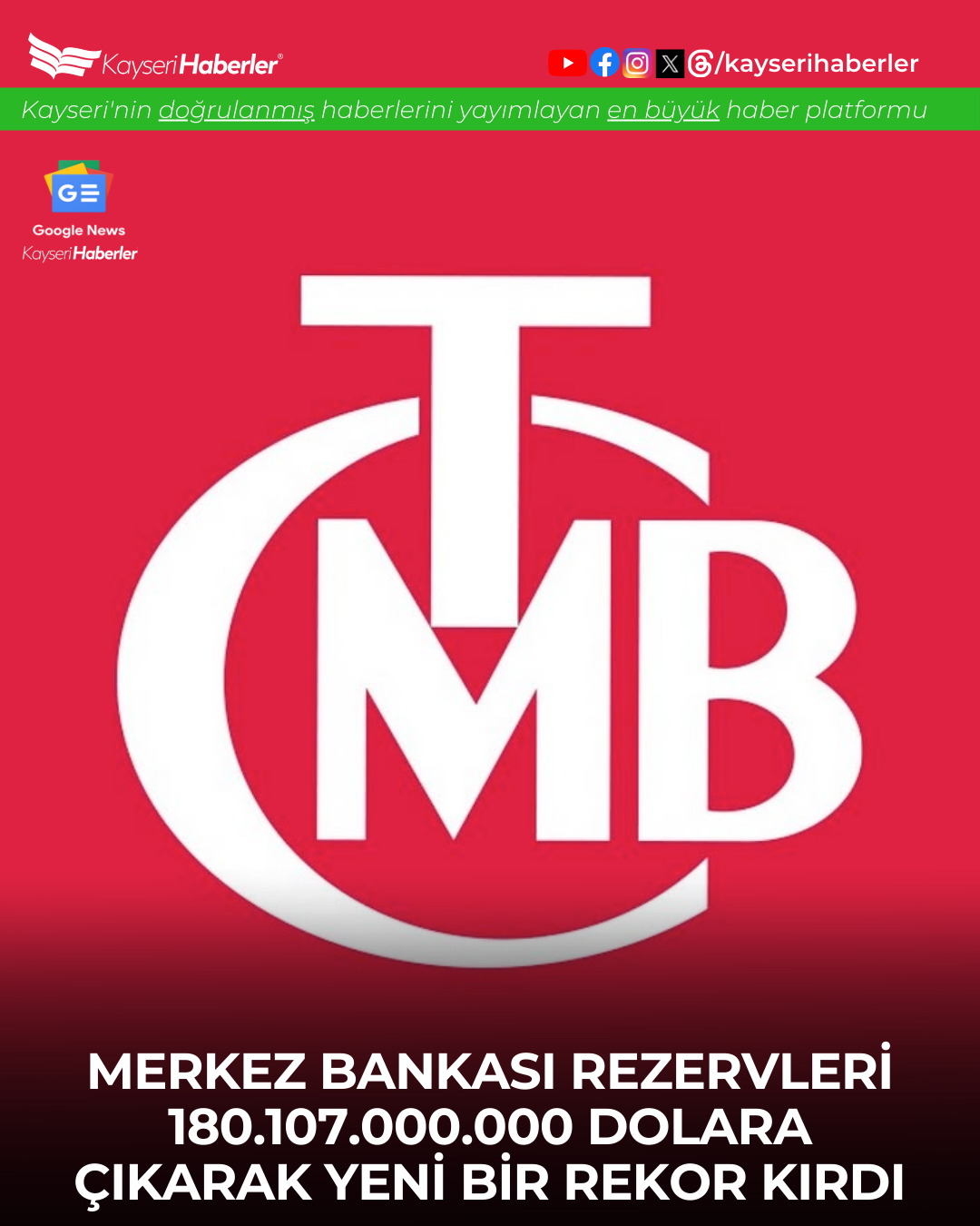 Merkez Bankası Rezervleri Tarihi Rekor Kırdı: 180 Milyar Dolara Ulaşıldı