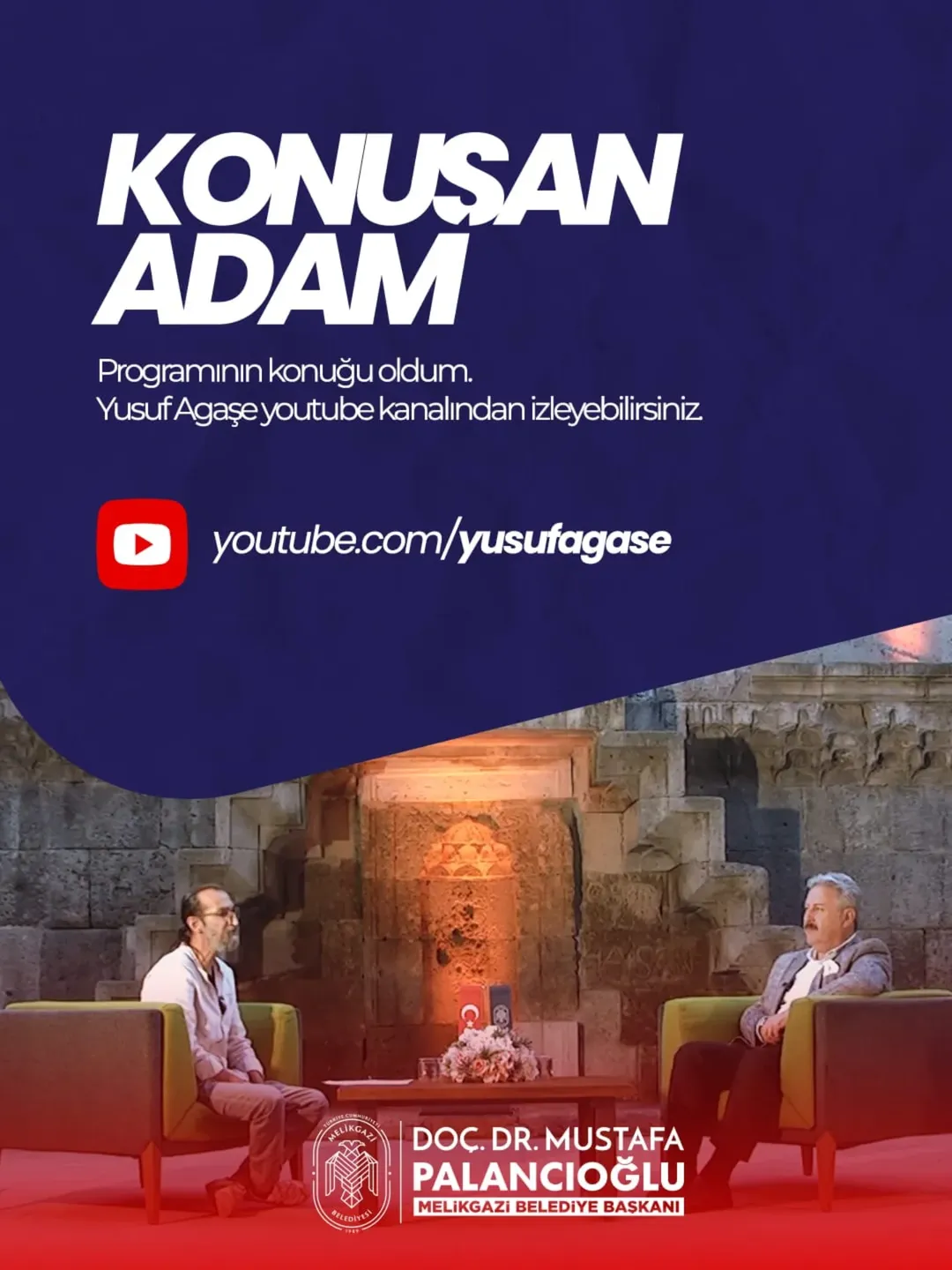 Kayseri'de Tarihi Köşk Medrese'de Yusuf Ağaşe ile Sohbet Programı Düzenlendi