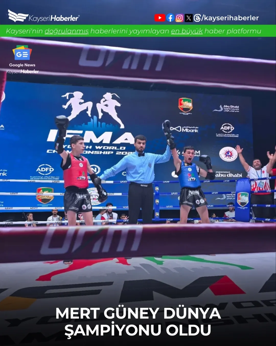Kayserili Mert Güney Muay Thai Dünya Şampiyonu Oldu