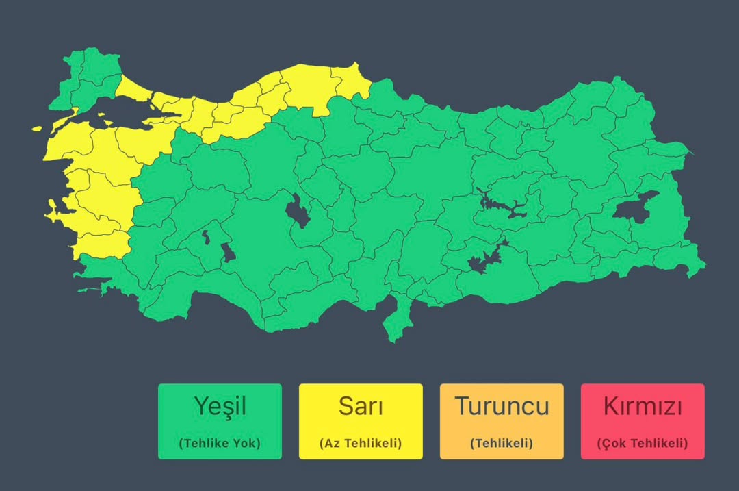 Marmara ve Ege'de Kuvvetli Sağanak Yağış Uyarısı