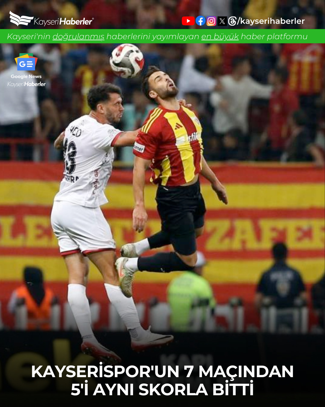 Kayserispor Süper Lig'deki Tüm Beraberliklerini 1-1'lik Skorla Aldı