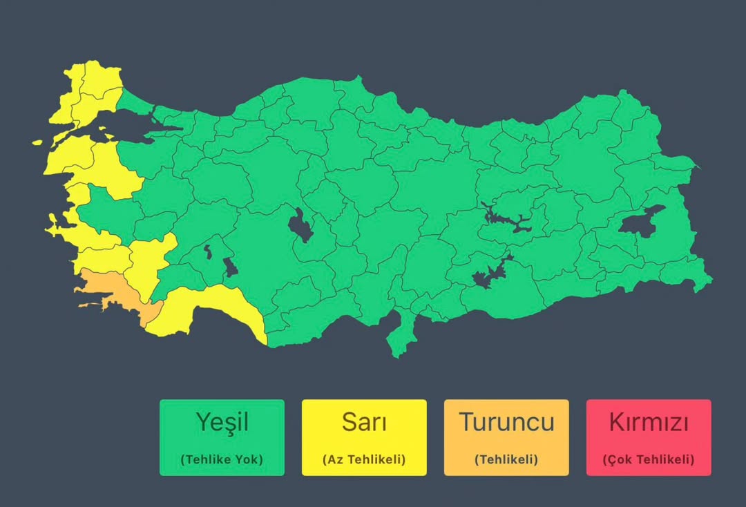 Muğla ve 8 İl İçin Gök Gürültülü Sağanak Uyarısı: Turuncu ve Sarı Kod Devreye Alındı