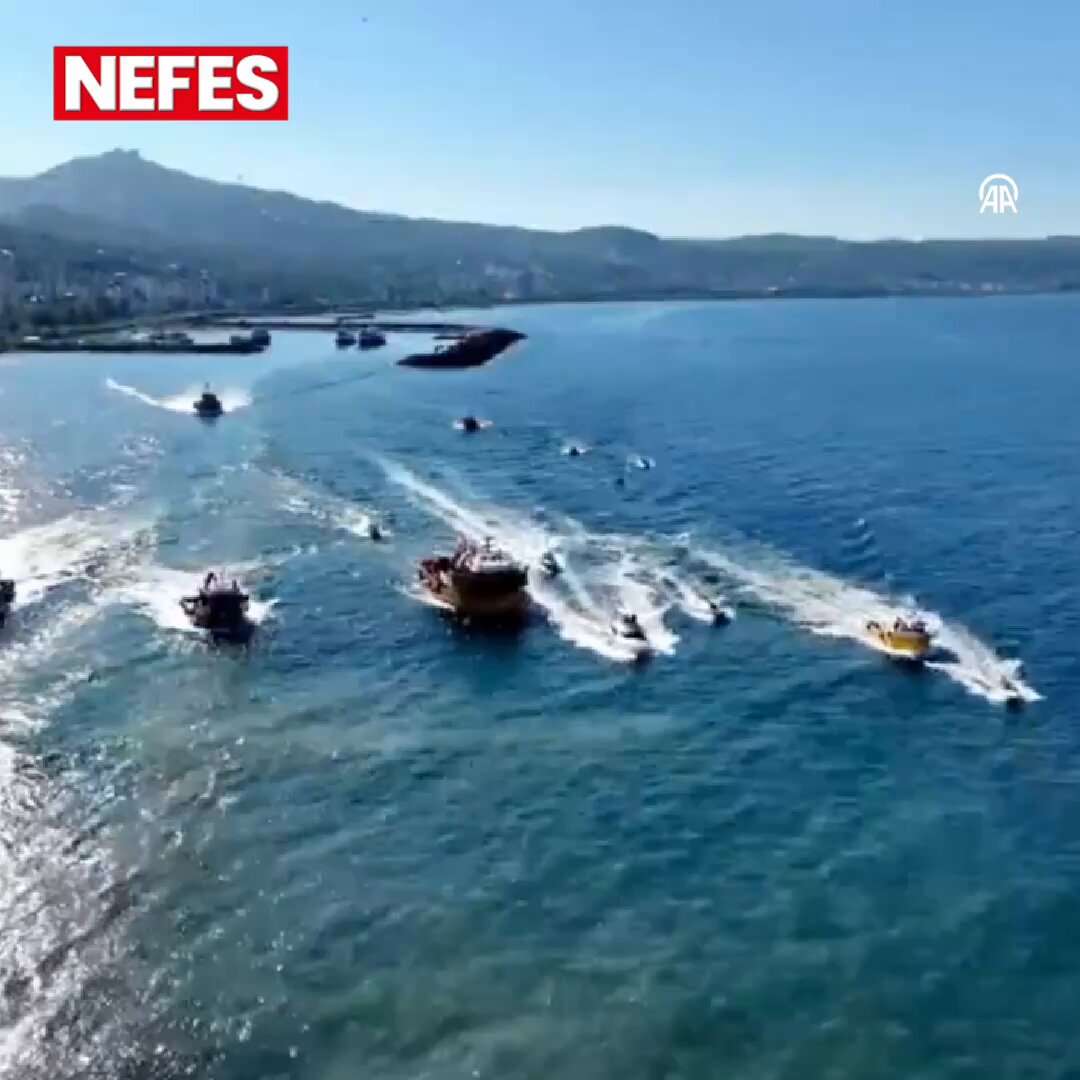 Trabzonlu Balıkçılar, Küresel Sumud Filosu'na Destek İçin Karadeniz'de