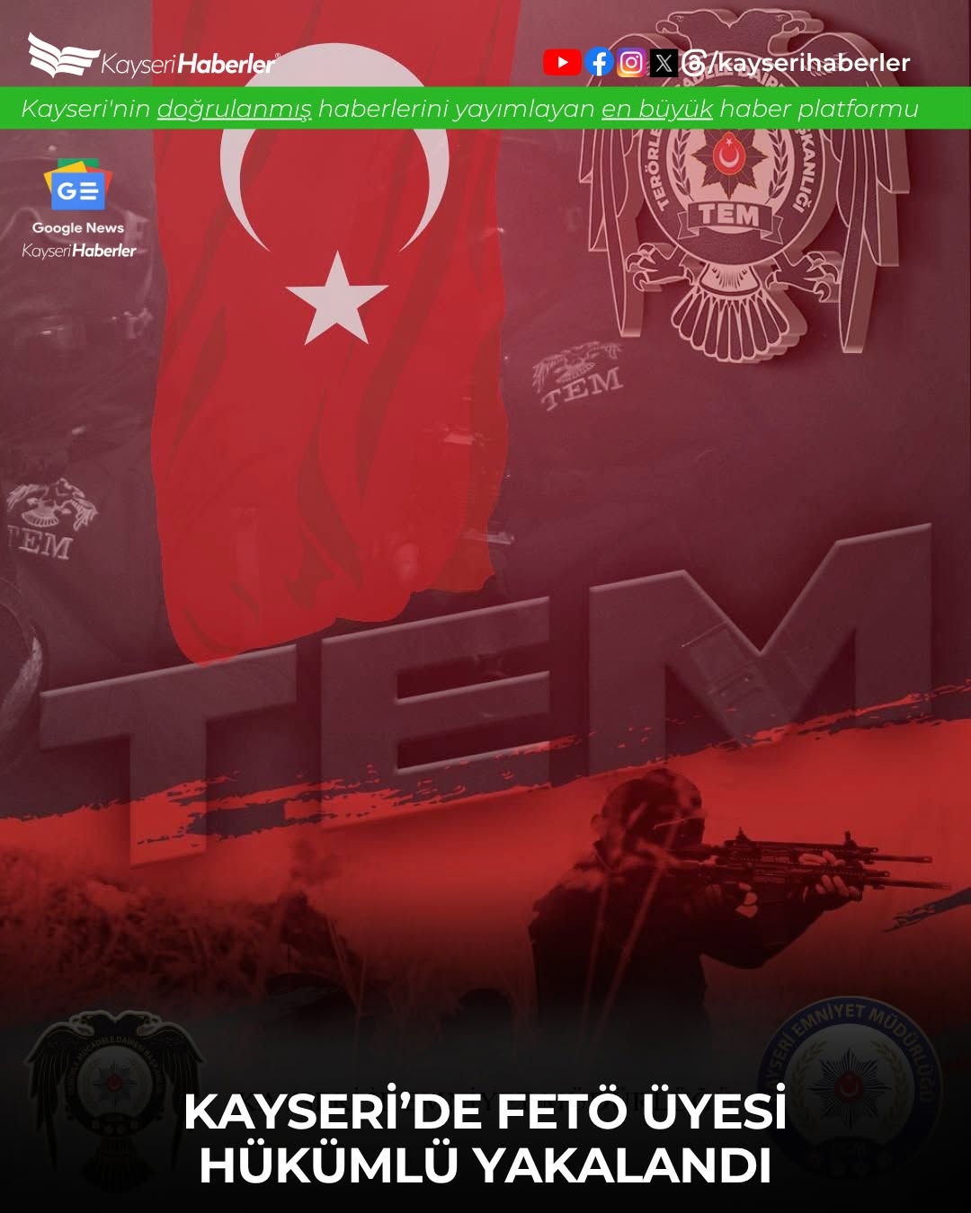 Kayseri'de FETÖ/PDY Üyesi Hükümlü Yakalandı