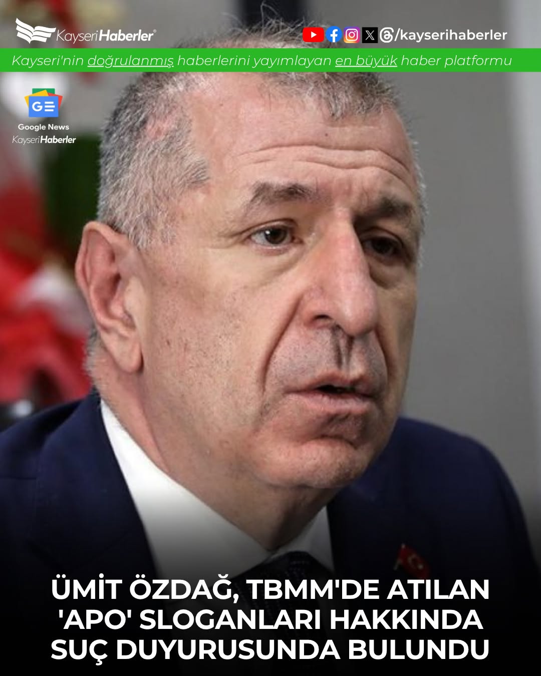 Ümit Özdağ, TBMM'de Atılan 'Apo' Sloganları İçin Suç Duyurusunda Bulundu