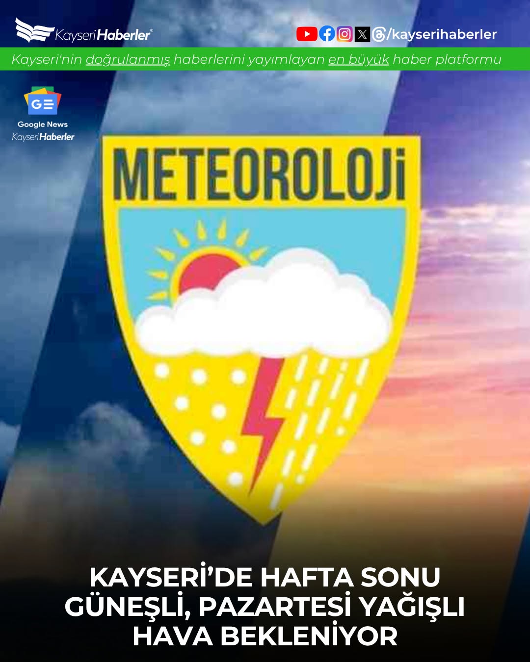 Kayseri'de Hava Sıcaklıkları Mevsim Normallerinin Altında Seyredecek