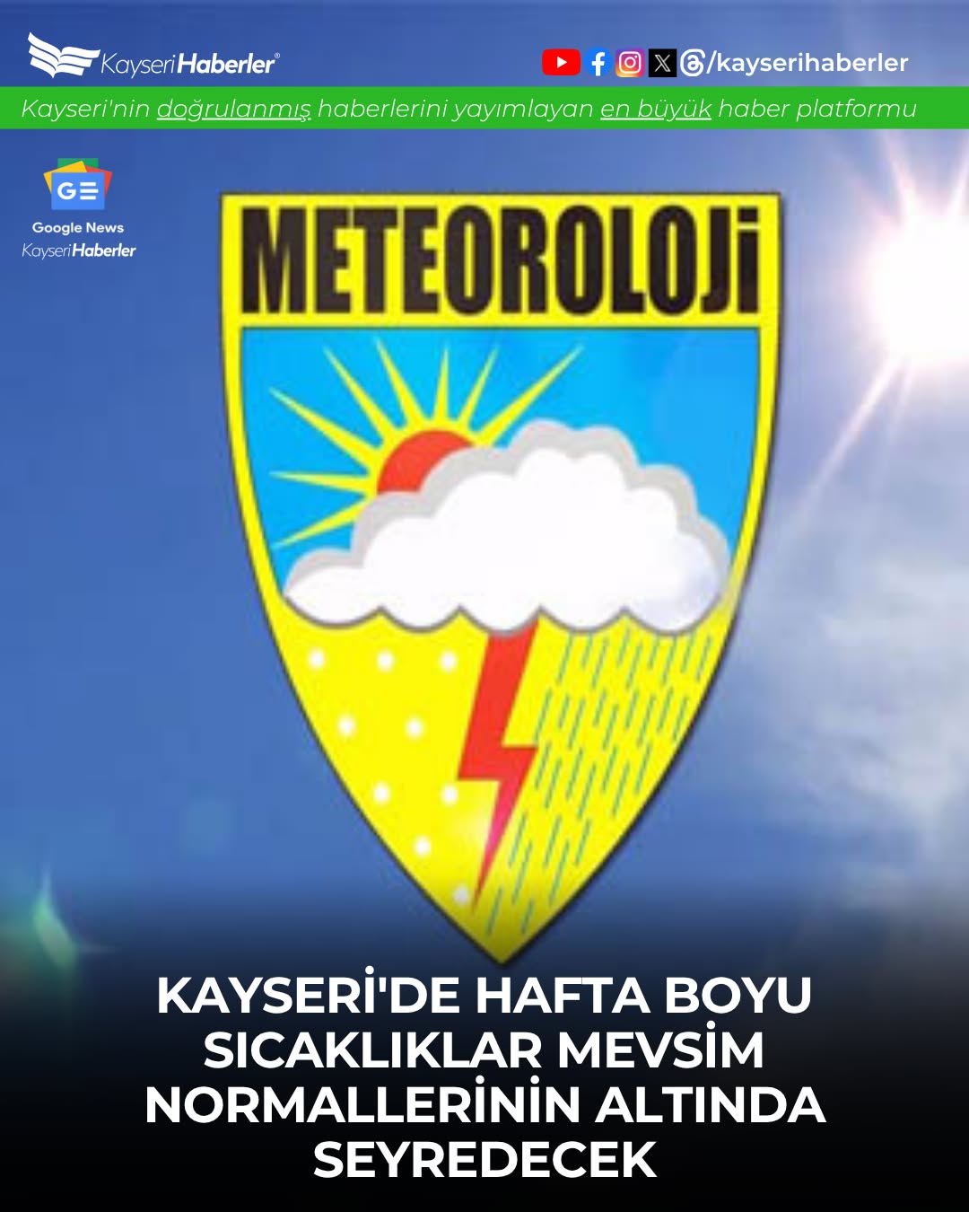 Kayseri'de Hava Soğuk Geçecek: Hafta Boyu Sıcaklıklar Düşük Seviyede