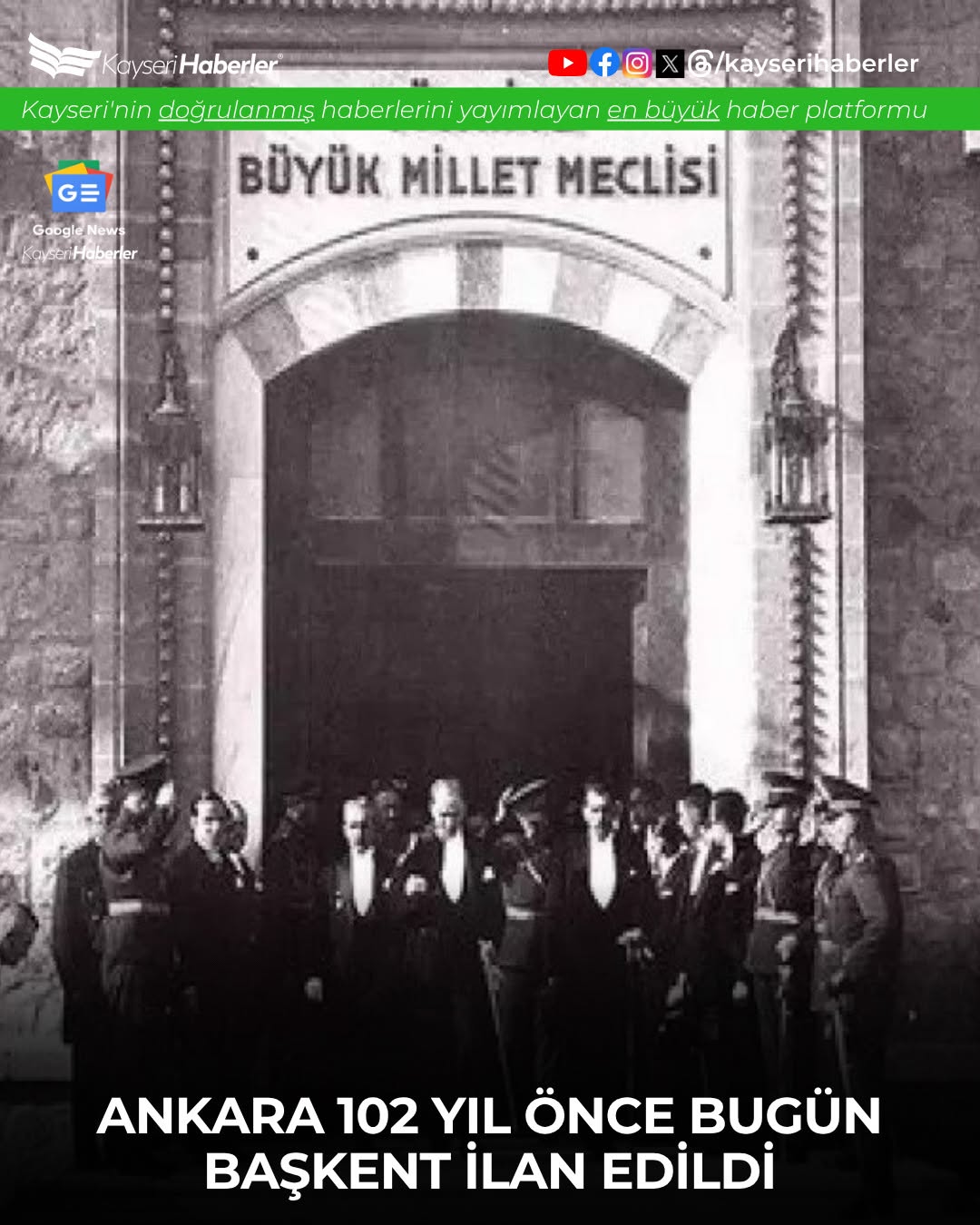 Ankara'nın Başkent İlan Edilişinin 102. Yılı