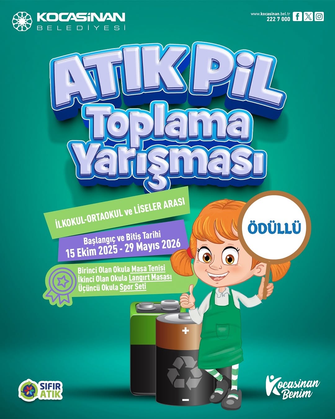 Kayseri Kocasinan'da Öğrenciler İçin Ödüllü Atık Toplama Yarışmaları Başlıyor
