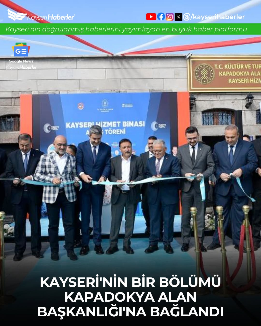 Kayseri'de Kapadokya Alan Başkanlığı Hizmet Binası Açıldı