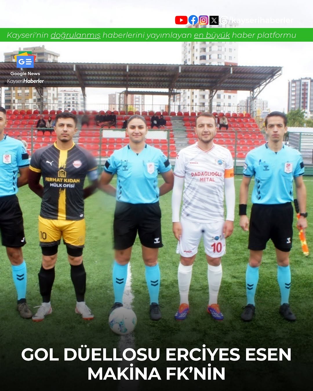 Erciyes Esen Makina FK, Talas Anayurtspor'u 7-3 Mağlup Etti