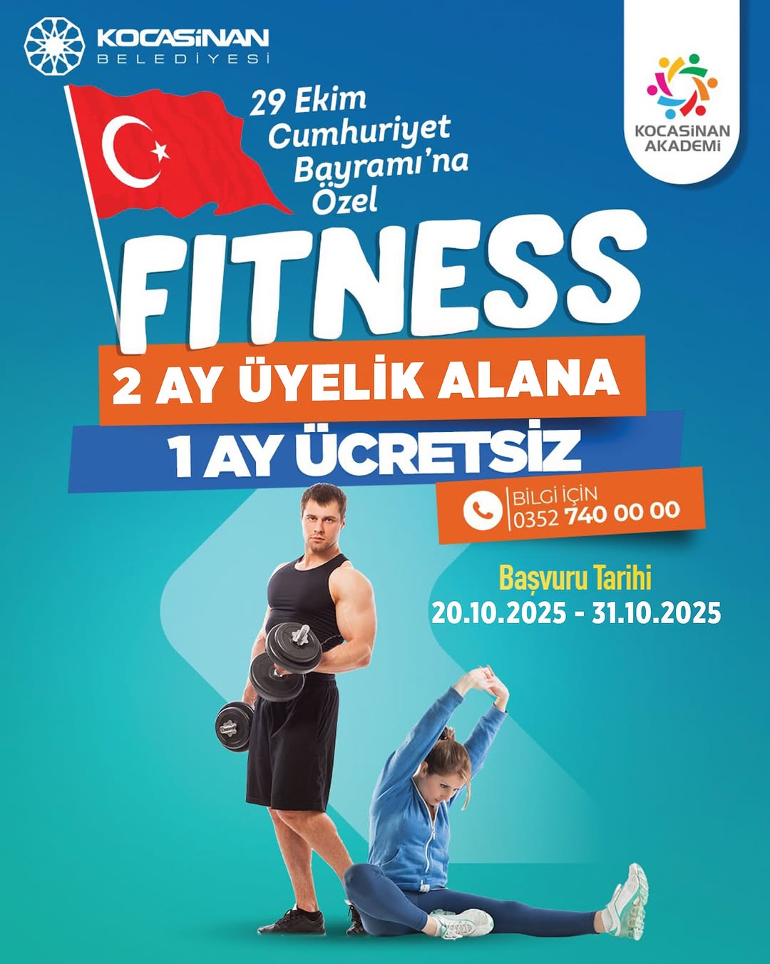 Kocasinan Belediyesi'nden Cumhuriyet Bayramı'na Özel Fitness Kampanyası