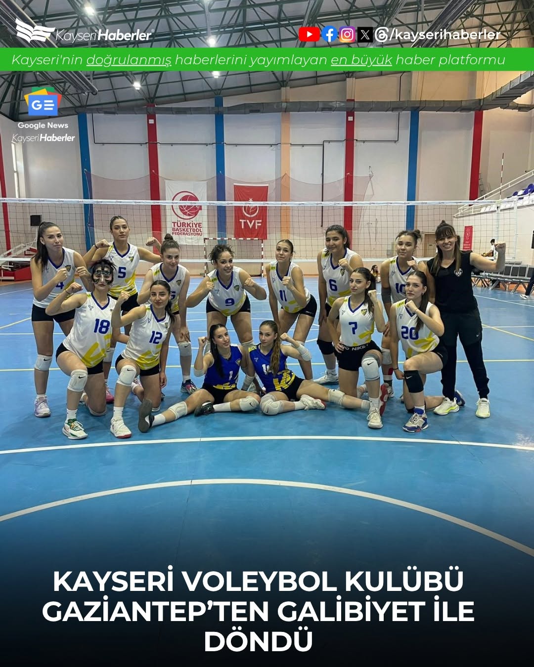 Kayseri Voleybol Kulübü, Gaziantep Deplasmanında Zirve Yürüyüşünü Sürdürdü