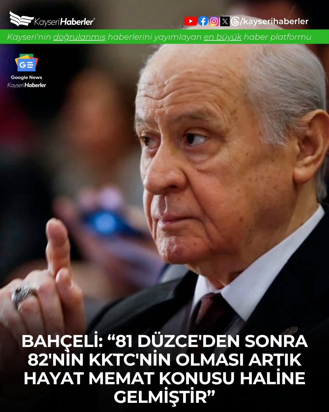 Devlet Bahçeli: 82. İlin KKTC Olması Hayat Memat Meselesidir