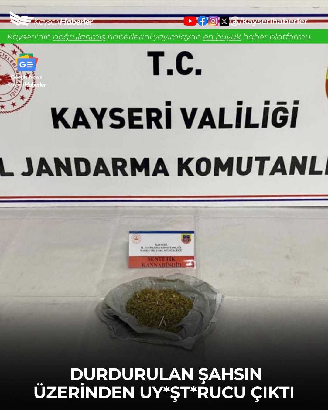 Kayseri'de Motosikletli Şüpheliden 75 Gram Uyuşturucu Madde Ele Geçirildi