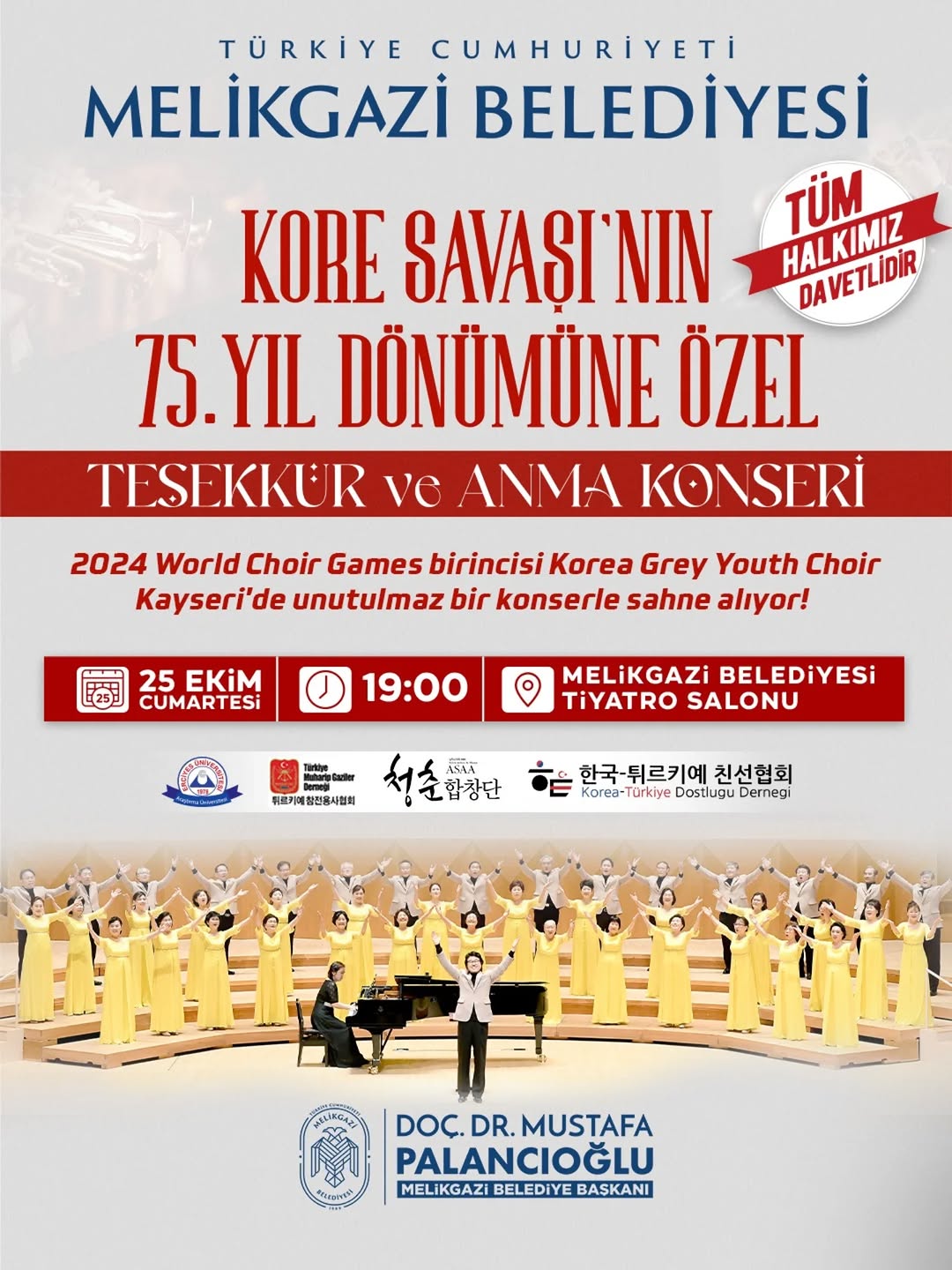 Kayseri'de Kore Savaşı'nın 75. Yıl Dönümü Anma Konseri Düzenleniyor