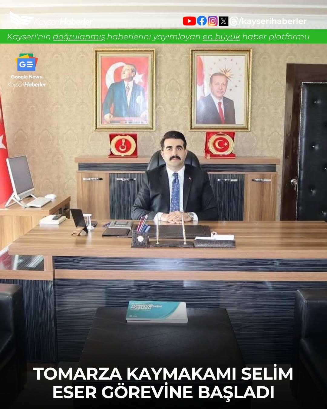 Selim Eser, Tomarza Kaymakamlığı Görevine Başladı