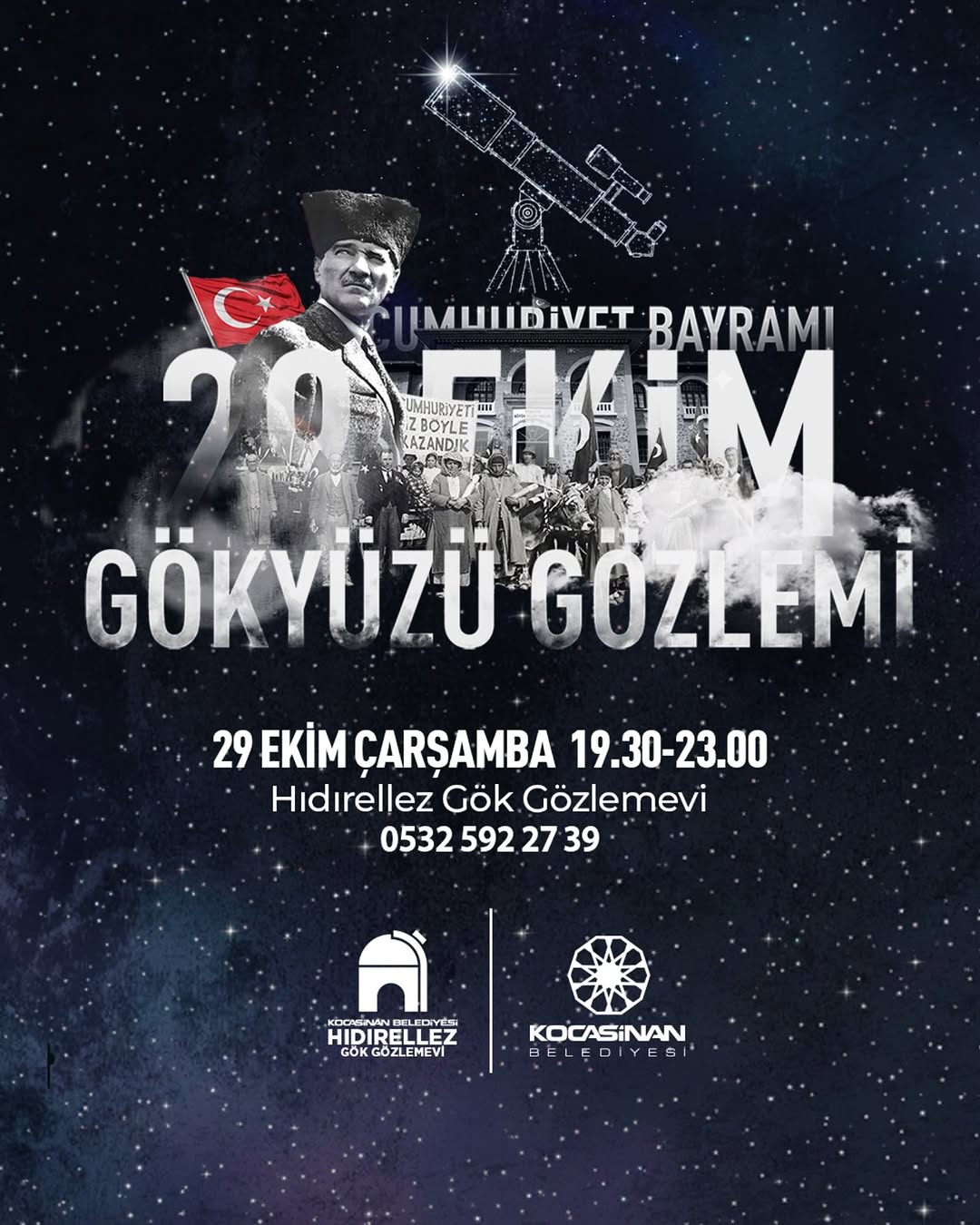 Kocasinan'da Cumhuriyet Bayramı'na Özel Ücretsiz Gökyüzü Gözlemi