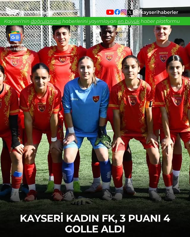 Kayseri Kadın FK, Adana İdman Yurdu'nu 4-0 Mağlup Etti ve Liderliğini Sürdürüyor