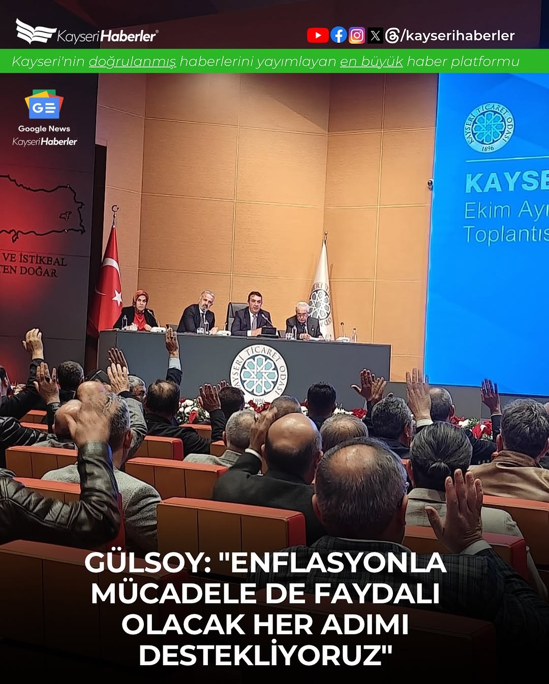 Kayseri Ticaret Odası'ndan Enflasyonla Mücadeleye Destek