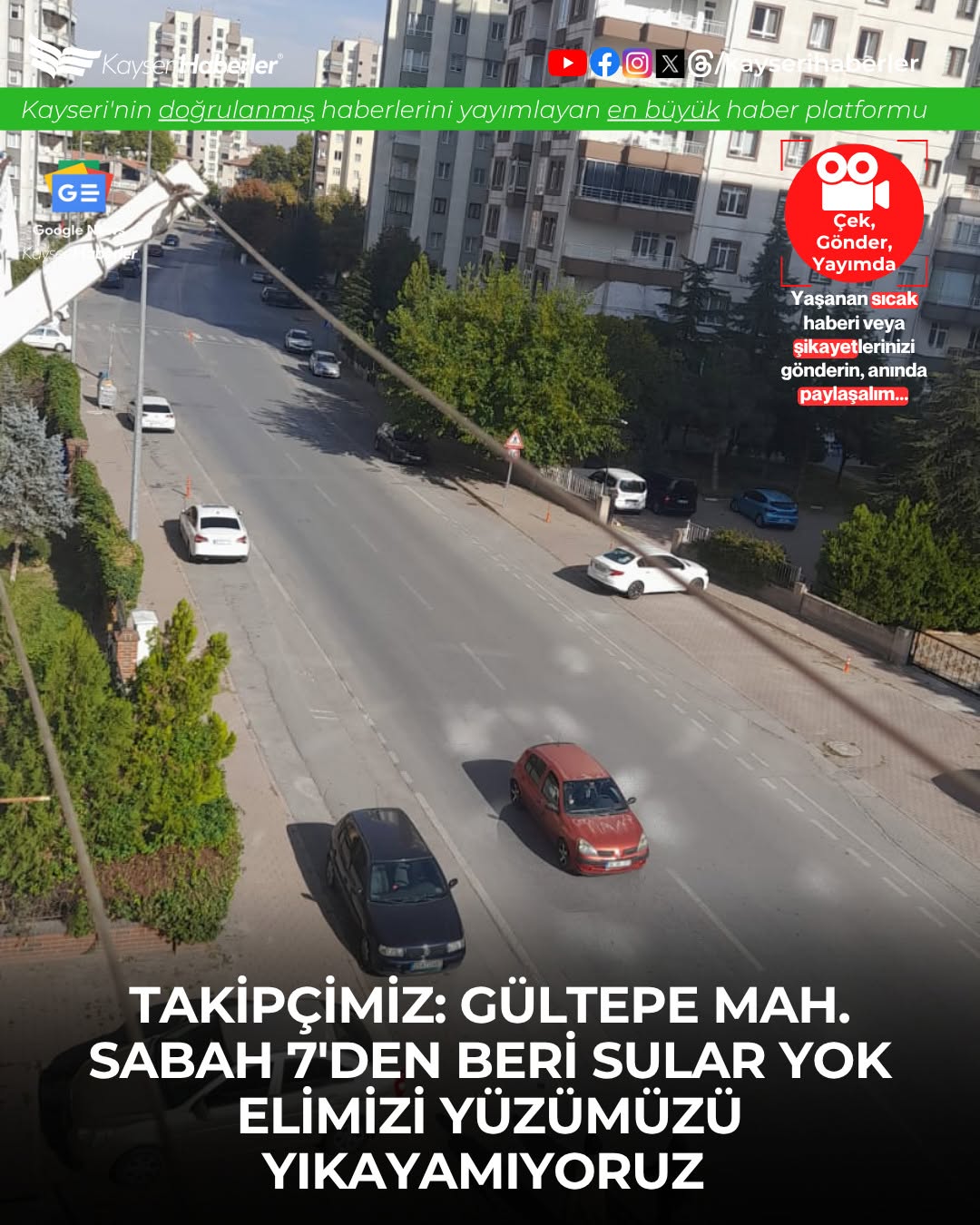 Kayseri'de Mahalle Suları Kesildi: Gültepe'de Yaşam Durma Noktasında