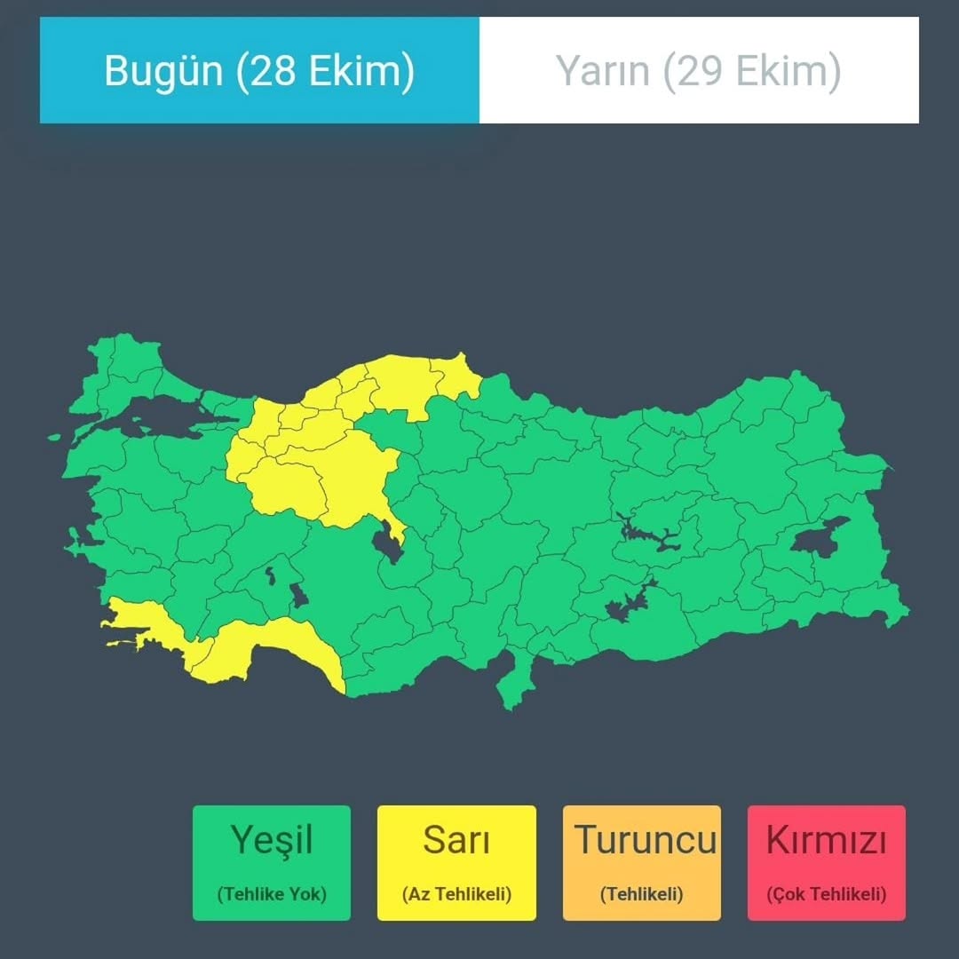 Meteoroloji'den 16 İl İçin Sarı Kodlu Uyarı: Kuvvetli Sağanak Yağış Bekleniyor
