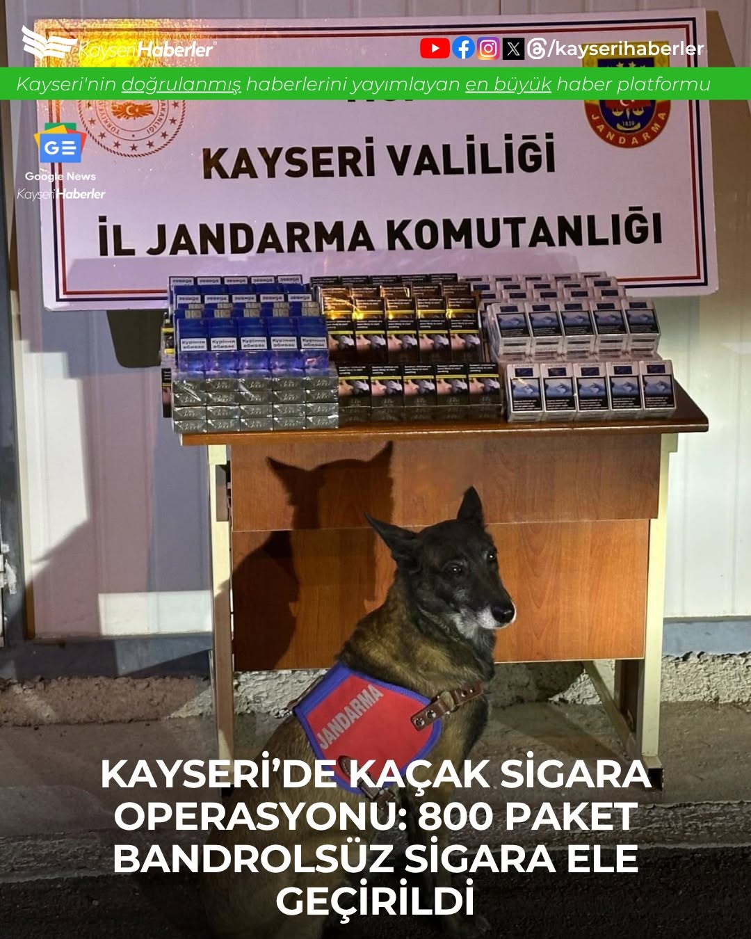Kayseri'de Tırdan 800 Paket Bandrolsüz Sigara Ele Geçirildi