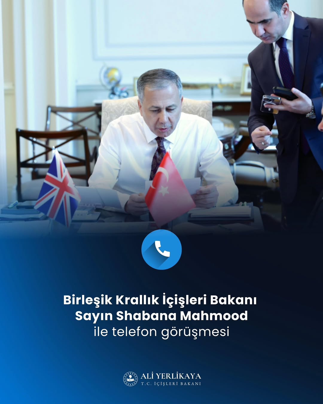 Türkiye ve Birleşik Krallık İçişleri Bakanları Telefon Görüşmesi Gerçekleştirdi