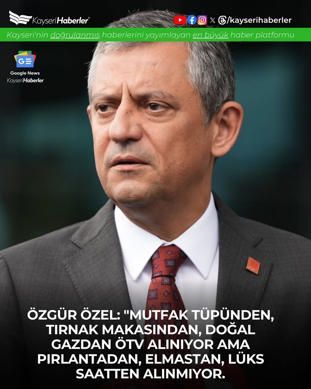 Özgür Özel'den Vergi Adaletsizliği Eleştirisi: Temel İhtiyaçlara ÖTV, Lüks Ürünlere Sıfır Vergi