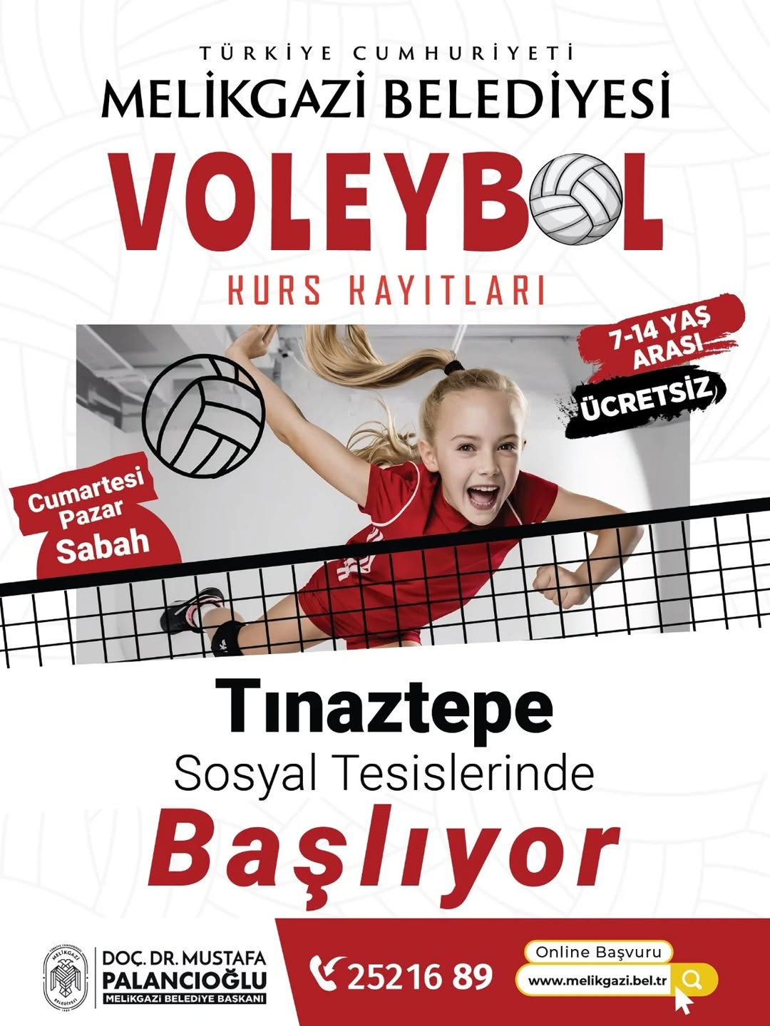 Kayseri Melikgazi'de Ücretsiz Voleybol Kursları Başlıyor