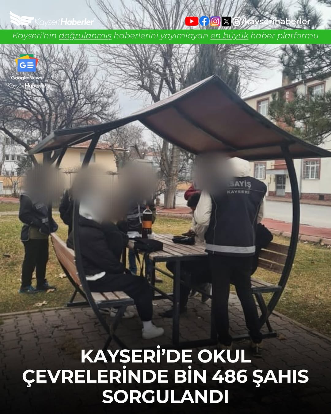 Kayseri'de Okul Çevrelerinde Güvenlik Denetimi: 1.486 Kişi Sorgulandı