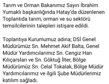 Bakan Yumaklı Hatay’da Tarım, Orman ve Su Toplantısı Düzenledi