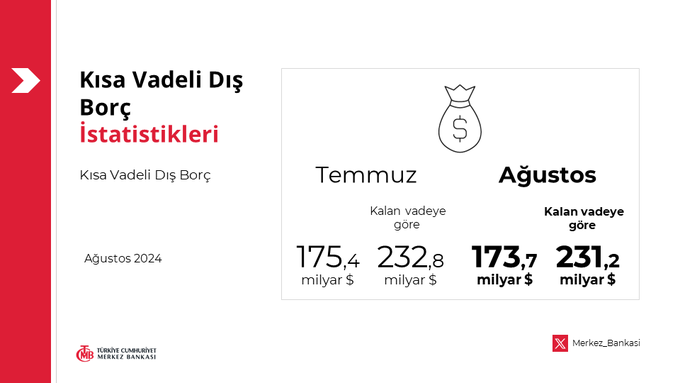 Türkiye'nin Kısa Vadeli Dış Borcu Artış Gösteriyor