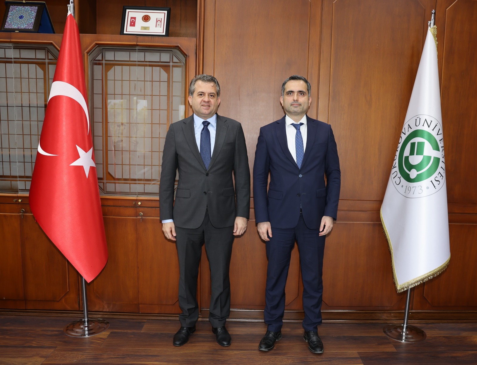 Kozan İlçe Kaymakamı Bahattin Alp Arslanköylü, Çukurova Üniversitesi Rektörü Prof. Dr. Hamit Emrah Beriş’i ziyaret etti