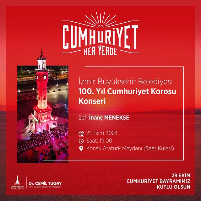 İzmir Büyükşehir Belediyesi Cumhuriyet'in 100. Yılı İçin Özel Bir Konser Düzenliyor