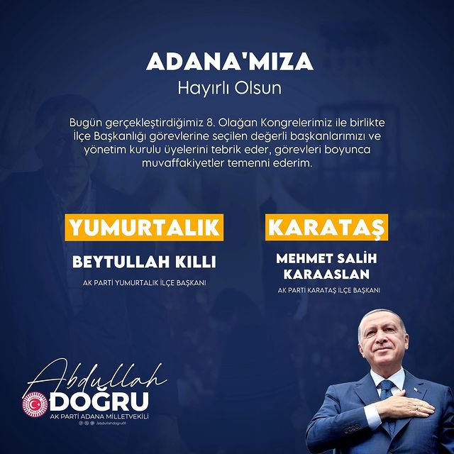 Yumurtalık ve Karataş İlçelerinde Yeni Başkanlar Seçildi