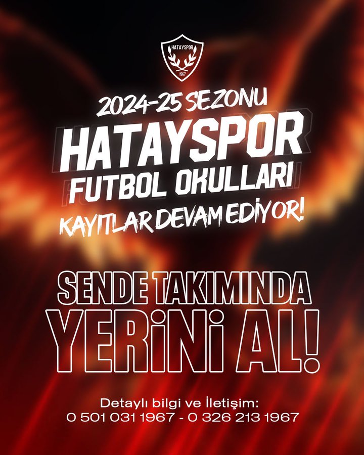 Hatayspor'un Futbol Okulları Kayıtları Başladı