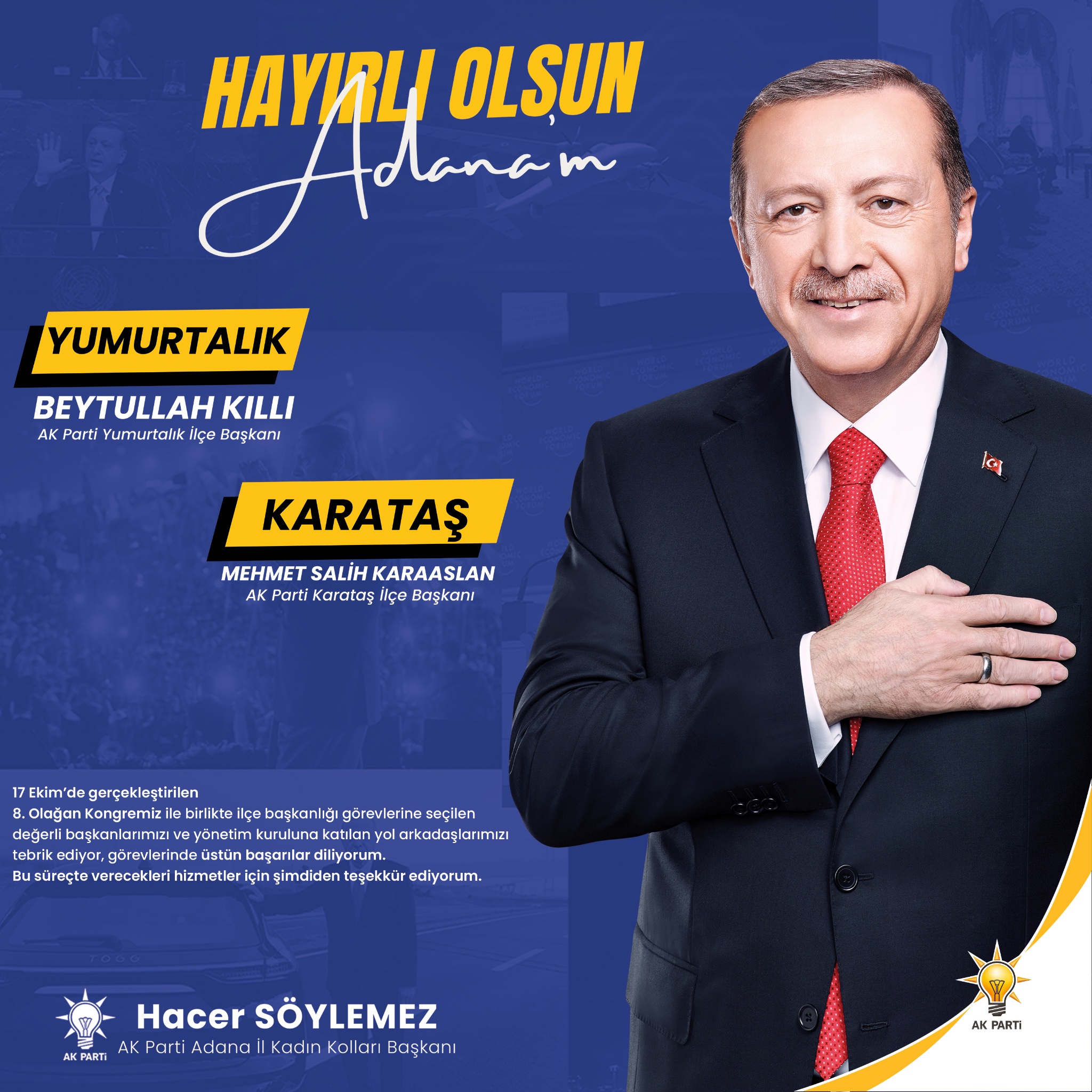 AK Parti Kadın Kolları Adana İl Başkanlığı 8. Olağan Kongresi Yapıldı