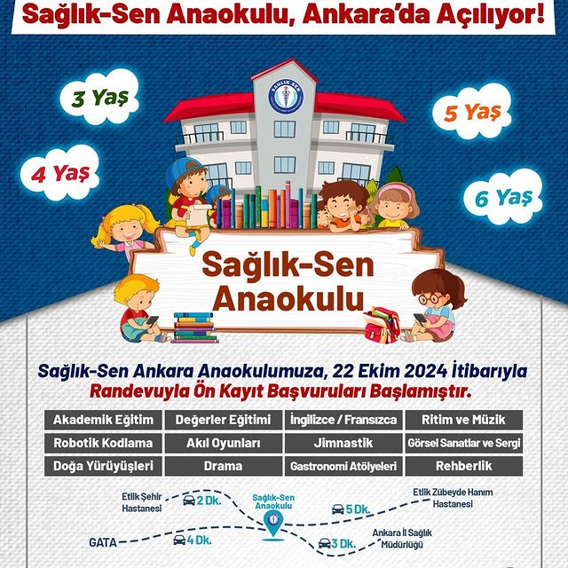 Ankara’da Sağlık-Sen Anaokulu Hizmete Açıldı