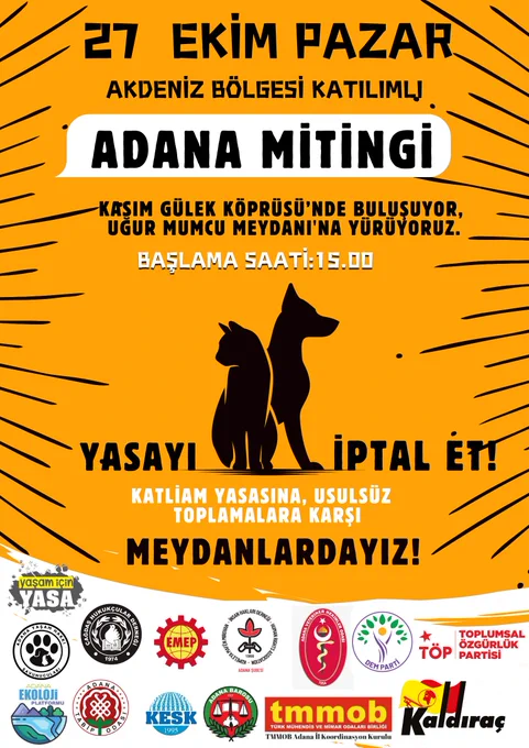 Adana'da Katliam Yasanı Protesto Edilecek