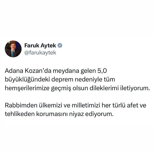 Adana Kozan’da Deprem Meydana Geldi