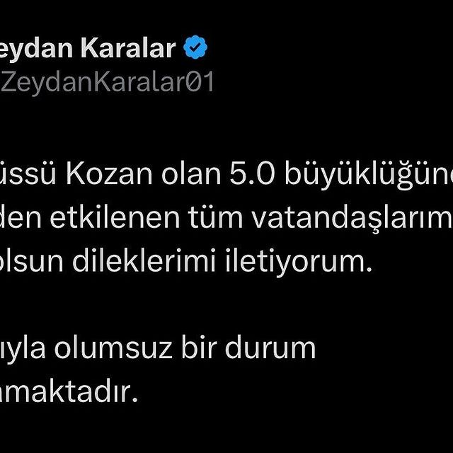 Adana'nın Kozan ilçesinde 5.0 Büyüklüğünde Deprem Meydana Geldi