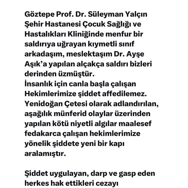 Dr. Ayşe Aşık'a Yönelik Saldırı Tepkileri Artıyor