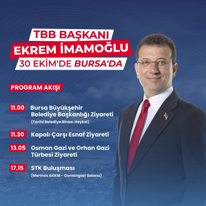 Türkiye Belediyeler Birliği, İstanbul Büyükşehir Belediye Başkanı Ekrem İmamoğlu'nun Katılımıyla Bursa'da Toplantı Düzenleyecek