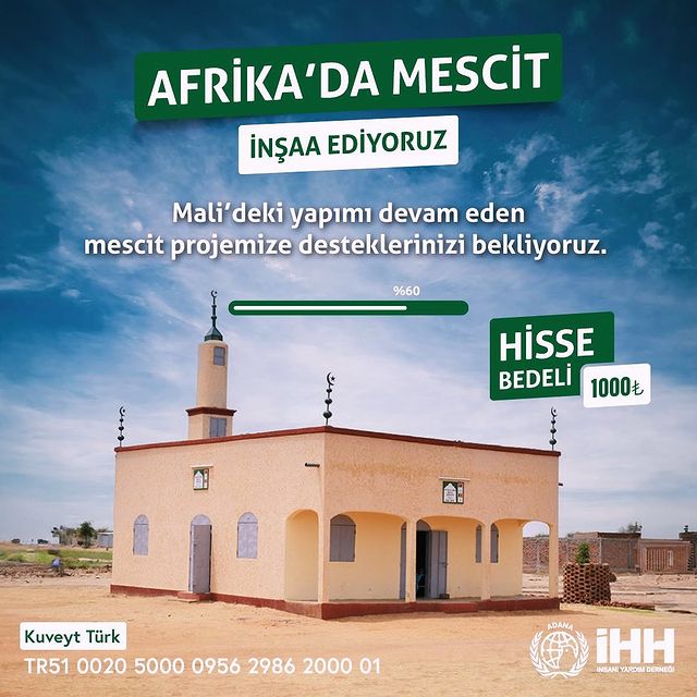 Afrika Mali'de Cami İnşası İçin Yardım Kampanyası