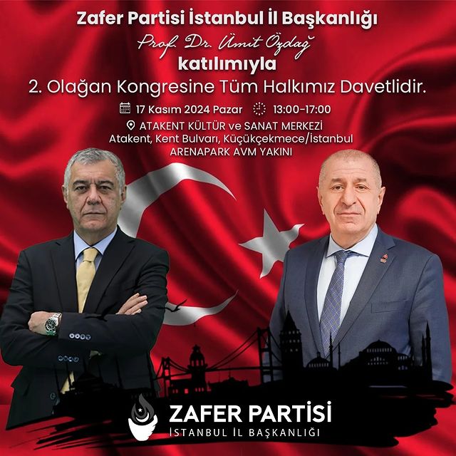 Zafer Partisi İstanbul İl Başkanlığı, İstanbulluları Kongresine Davet Ediyor